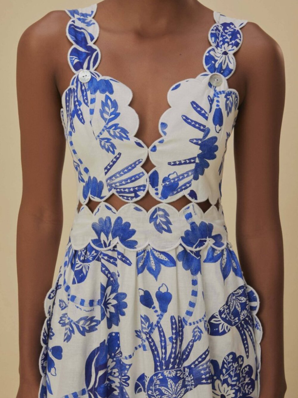 NWT Off-White Flowerful Birds Lenzing™ Ecovero™ Euroflax™ Midi Dress - Picture 2 of 10